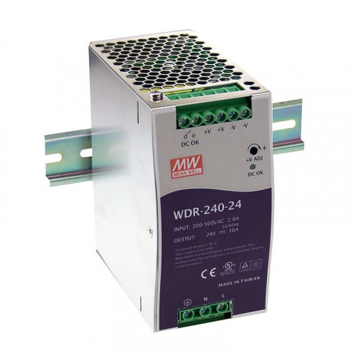 Блок питания Mean Well На DIN-рейку 240 Вт, 24V, 10 А WDR-240-24