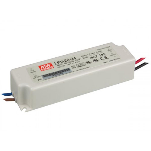 Драйвер Mean Well для светодиодов (LED) 20.2 Вт, 24V, 0.84 А LPV-20-24